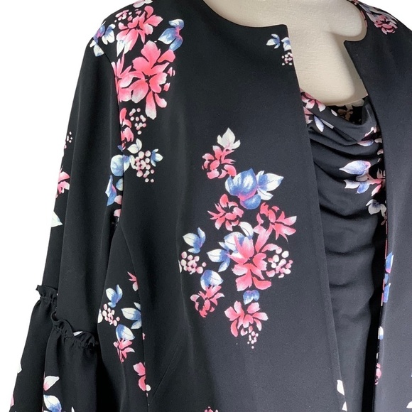 Lane Bryant 2 Piece Set Bell Sleeve Open Front Lightweight Summer Jacket & Top - Picture 12 of 13